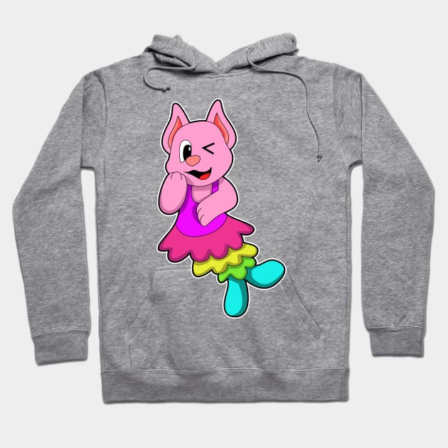 Cat at Dance with Skirt Hoodie by Markus Schnabel